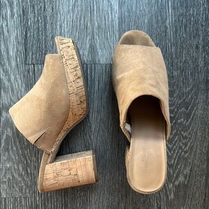 Tan Suede Block Heels